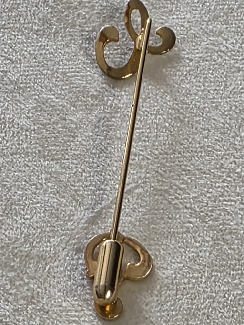 Monogram C P INITIALS Pin Stick Gold Tone Brooch - Picture 2 of 2